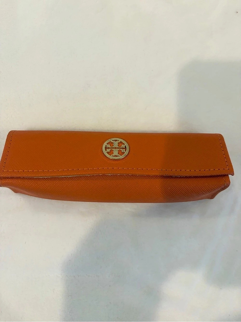 Tory Burch Saffiano Leather Eyeglass Case Orange